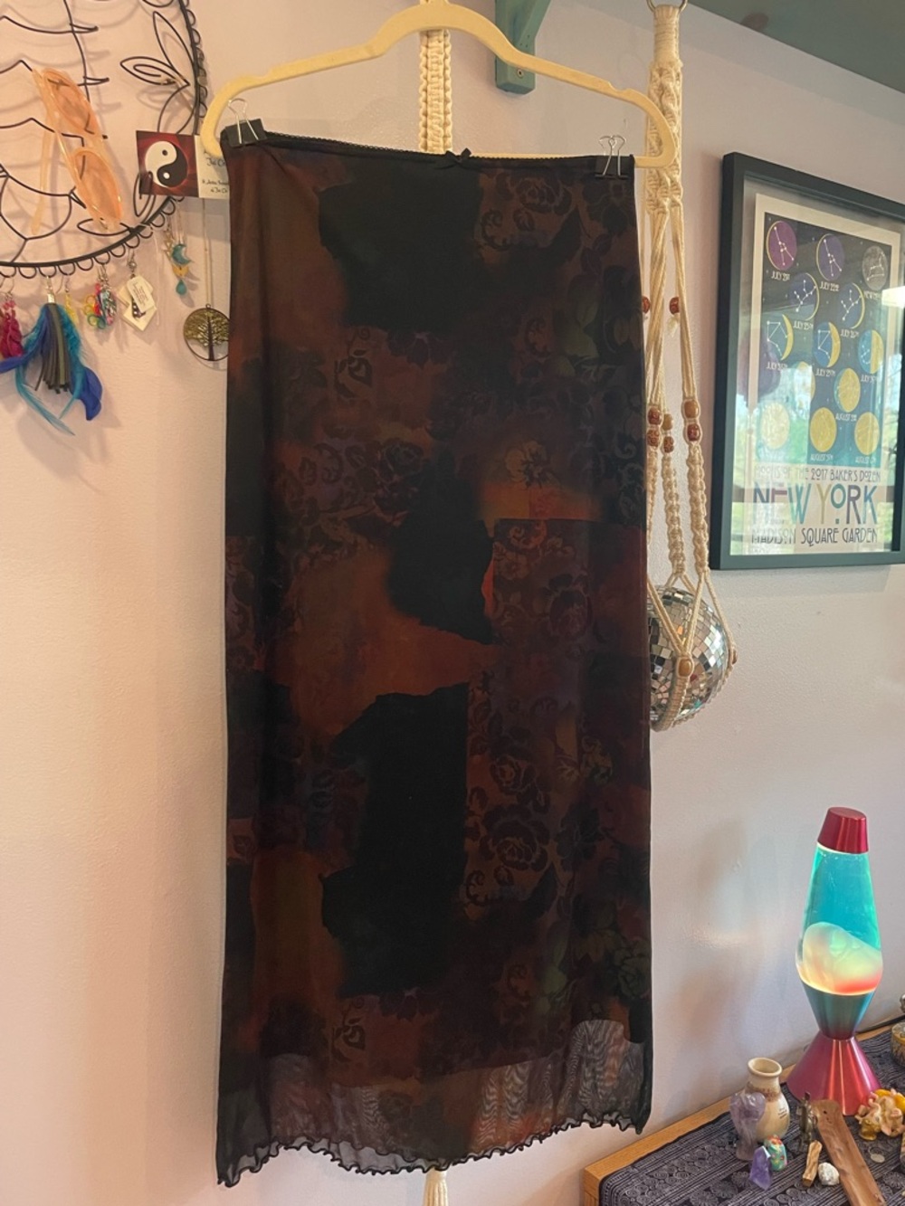 Urban Outfitters UO 90’s Style Burnout Mesh Floral Maxi Skirt